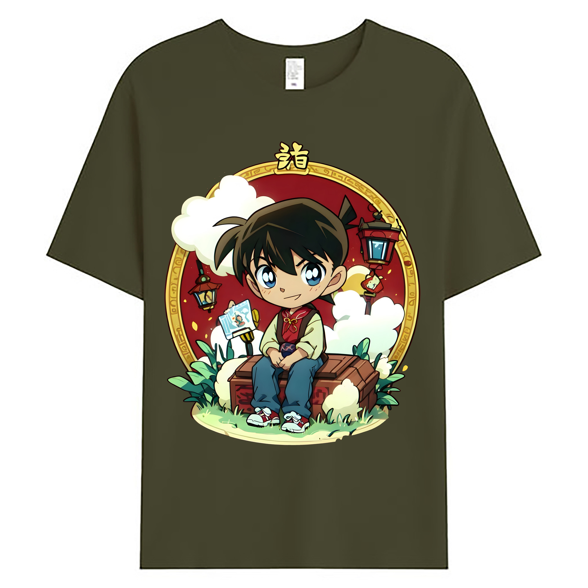 （画像用） 名探偵コナン 江戸川 コナン Detective Conan Conan Edogawa 綿100％ メンズ半袖Tシャツ｜肌触りやわらか＆通気性